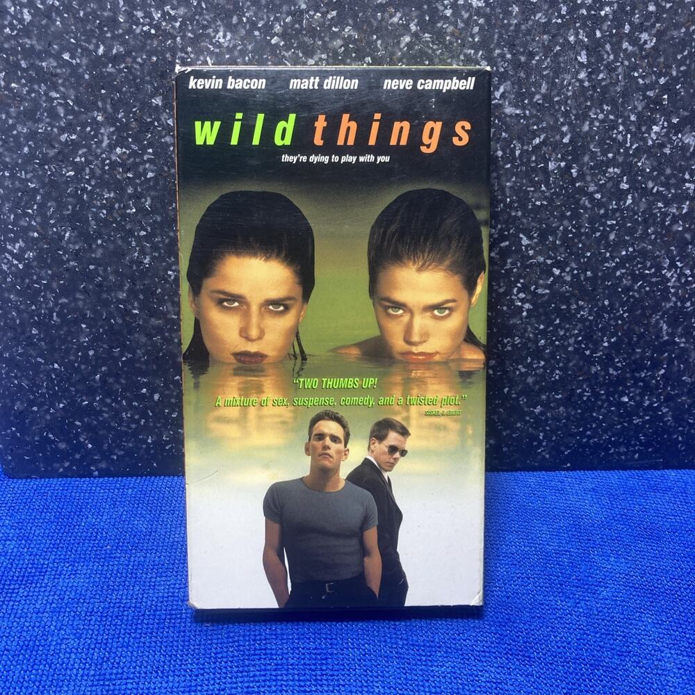 Wild Things 1998 VHS John McNaughton Kevin Bacon Matt Dillion Neve Campbell VG
